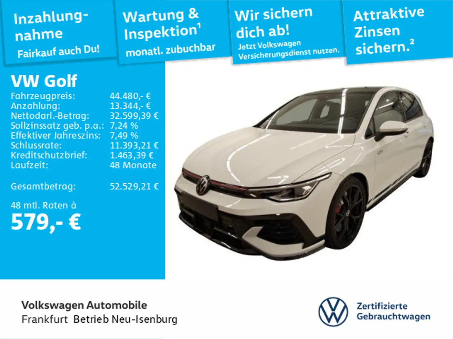 Volkswagen Golf GTI Golf VIII 2.0 TSI DSG GTI Clubsport Navi Spracha Weiß - 1