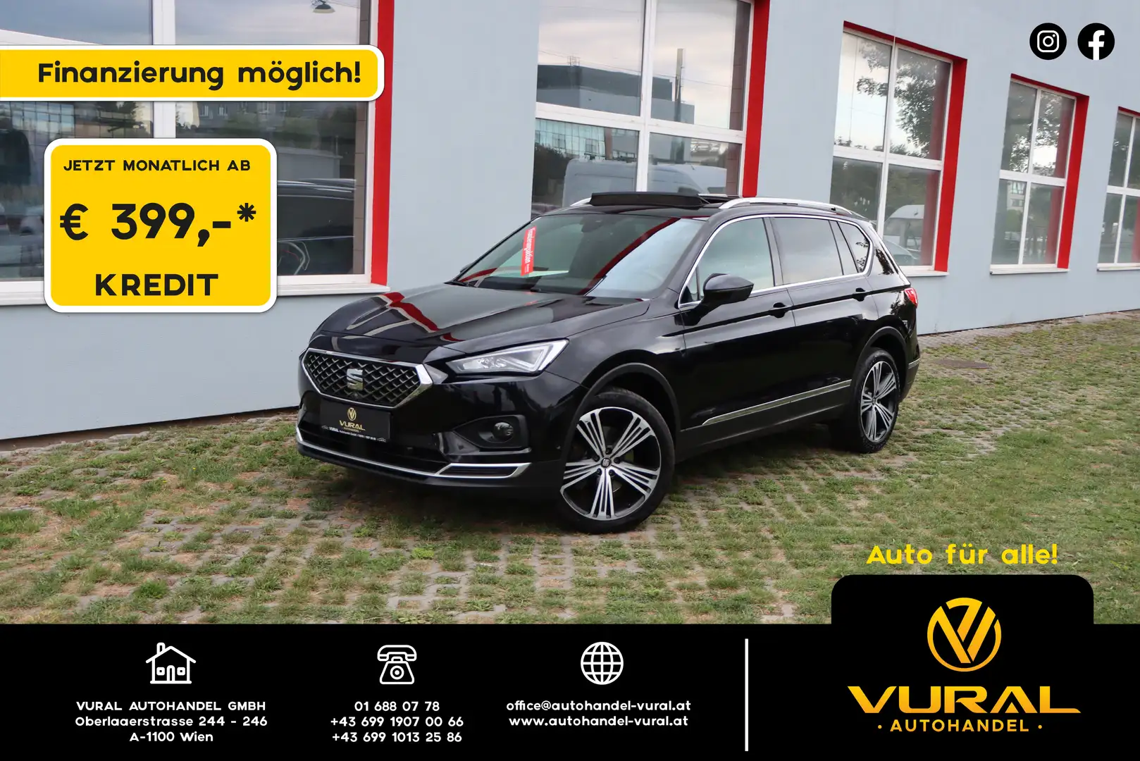 SEAT Tarraco Xcellence 4Drive|7-Sitzer|Panorama|Anhängerkupp Noir - 1