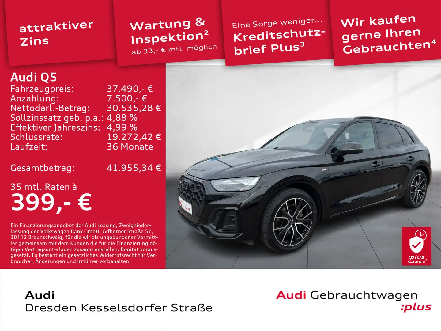 Audi Q5 35 TDI S-Line LED Navi PDC GRA Noir - 1