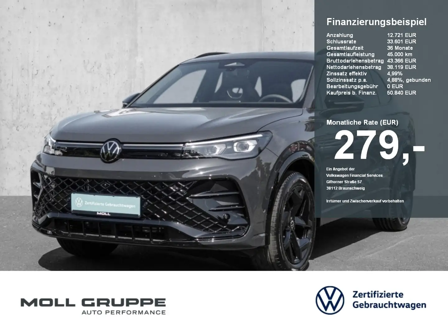 Volkswagen Tiguan 2.0 TDI 4MOTION DSG R-Line NAVI PANO LED Gris - 1