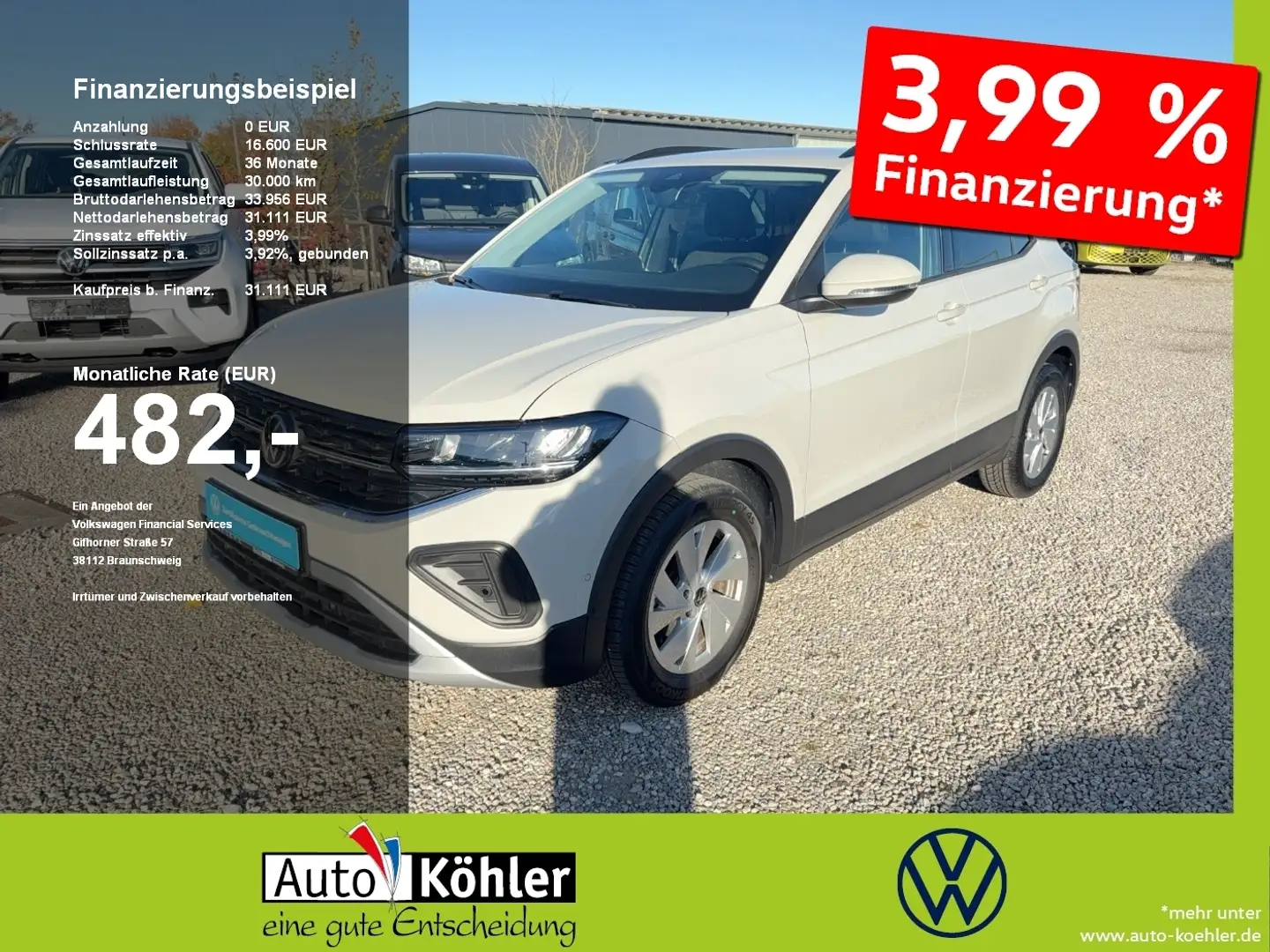 Volkswagen T-Cross Life TSi CarPlay+ACC+LED+Navi+Virt+PDC Grau - 1