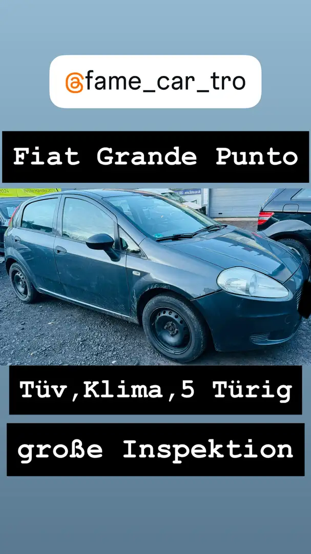 Fiat Grande Punto 1.4 8V Active / Mit Rest TÜV oder NEU Grau - 1