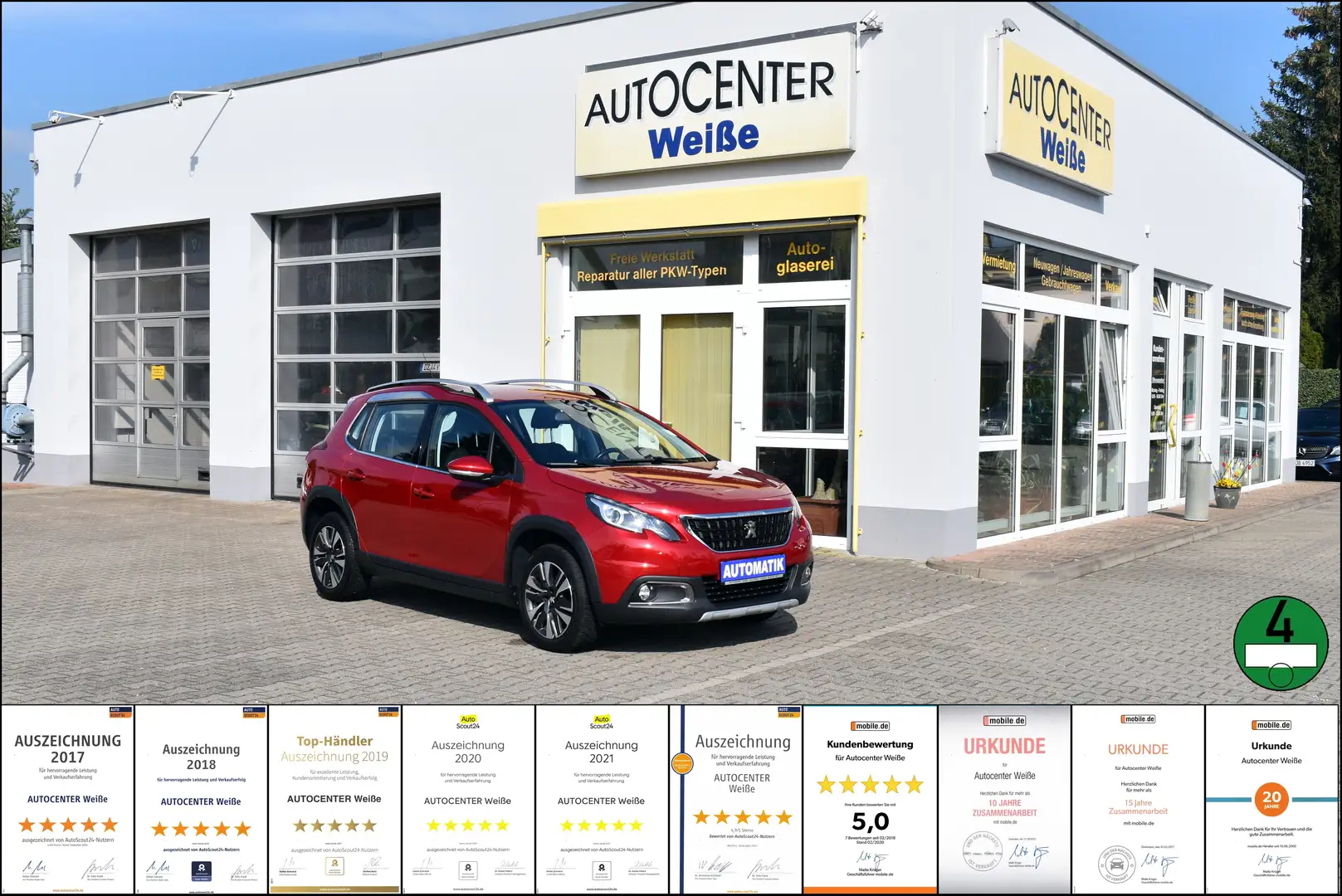 Peugeot 2008 Allure TÜV-Neu ZRM ern. Garantie Automatik Rot - 1