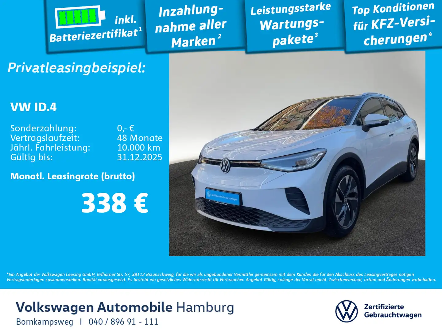 Volkswagen ID.4 Pure Area View Navi Sitzhzg Weiß - 1