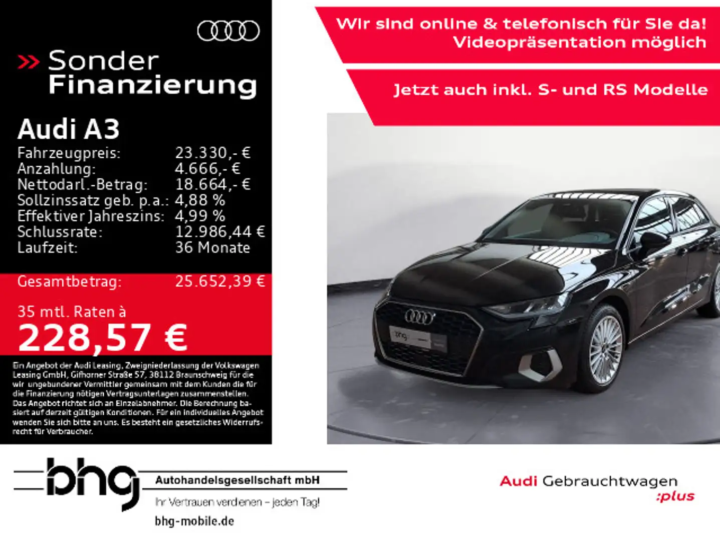 Audi A3 40 TFSIe Sportback S tronic advanced *LED*KLI Schwarz - 1