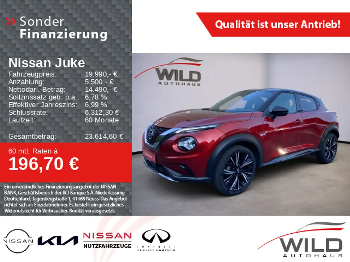 Nissan Juke N-Design 1.0 Bose, Navi, 360° Cam, SHZ, PDC Rot - 1