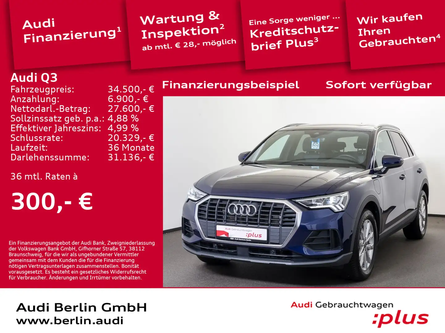 Audi Q3 45 TFSI e S tr. SITZHZG 360°K LED PDC NAVI Blu/Azzurro - 1