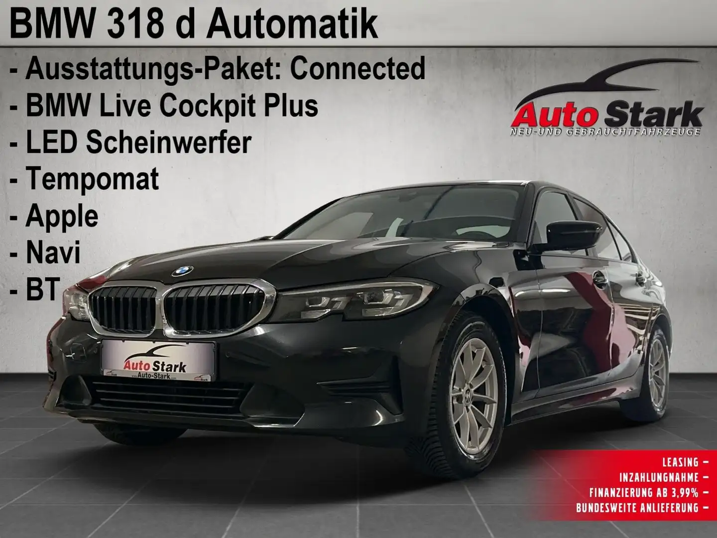 BMW 318 d°Automatik°LED°Leder°Tempomat°Apple°Navi°BT°PDC° Noir - 1