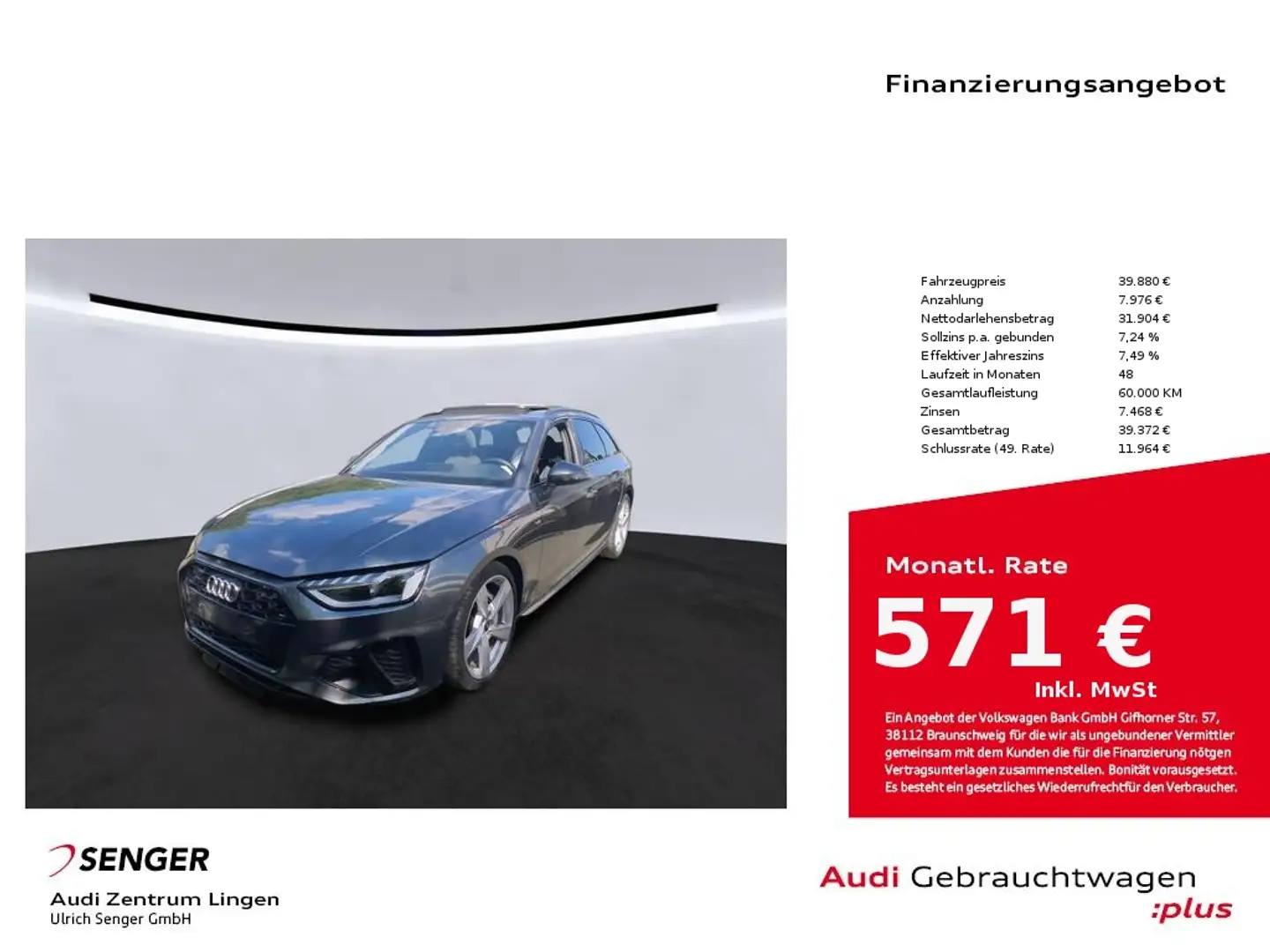 Audi A4 Avant 50 TDI quattro MMI LED Panorama Sitzh. Grijs - 1