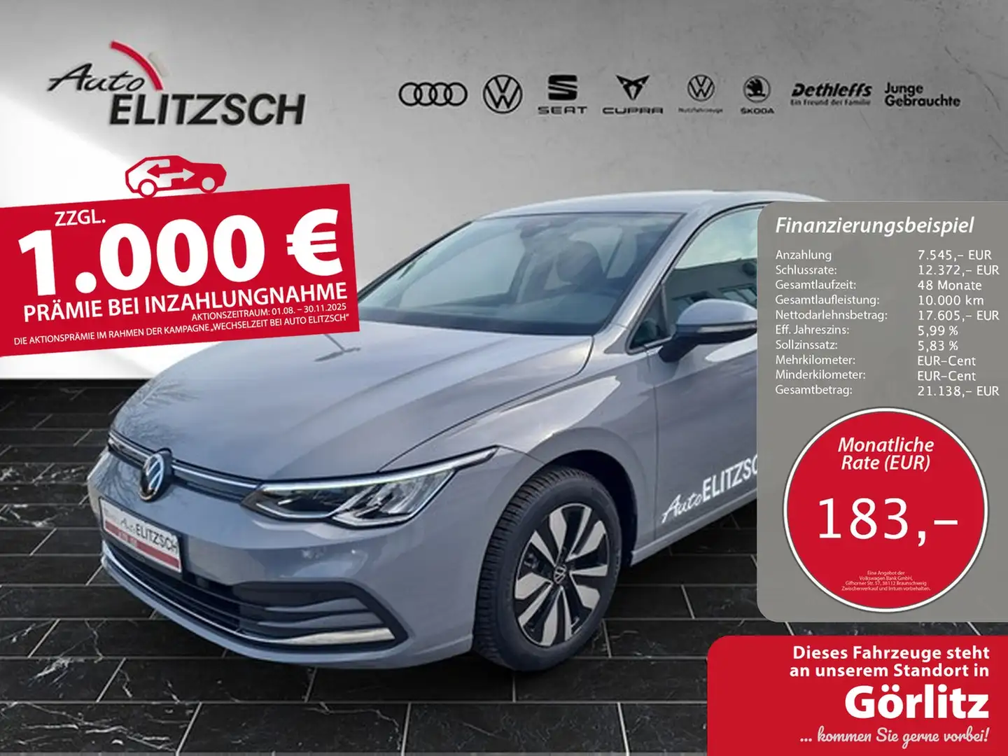 Volkswagen Golf VIII TSI Move Climatronic AID PDC SH LM Grau - 1