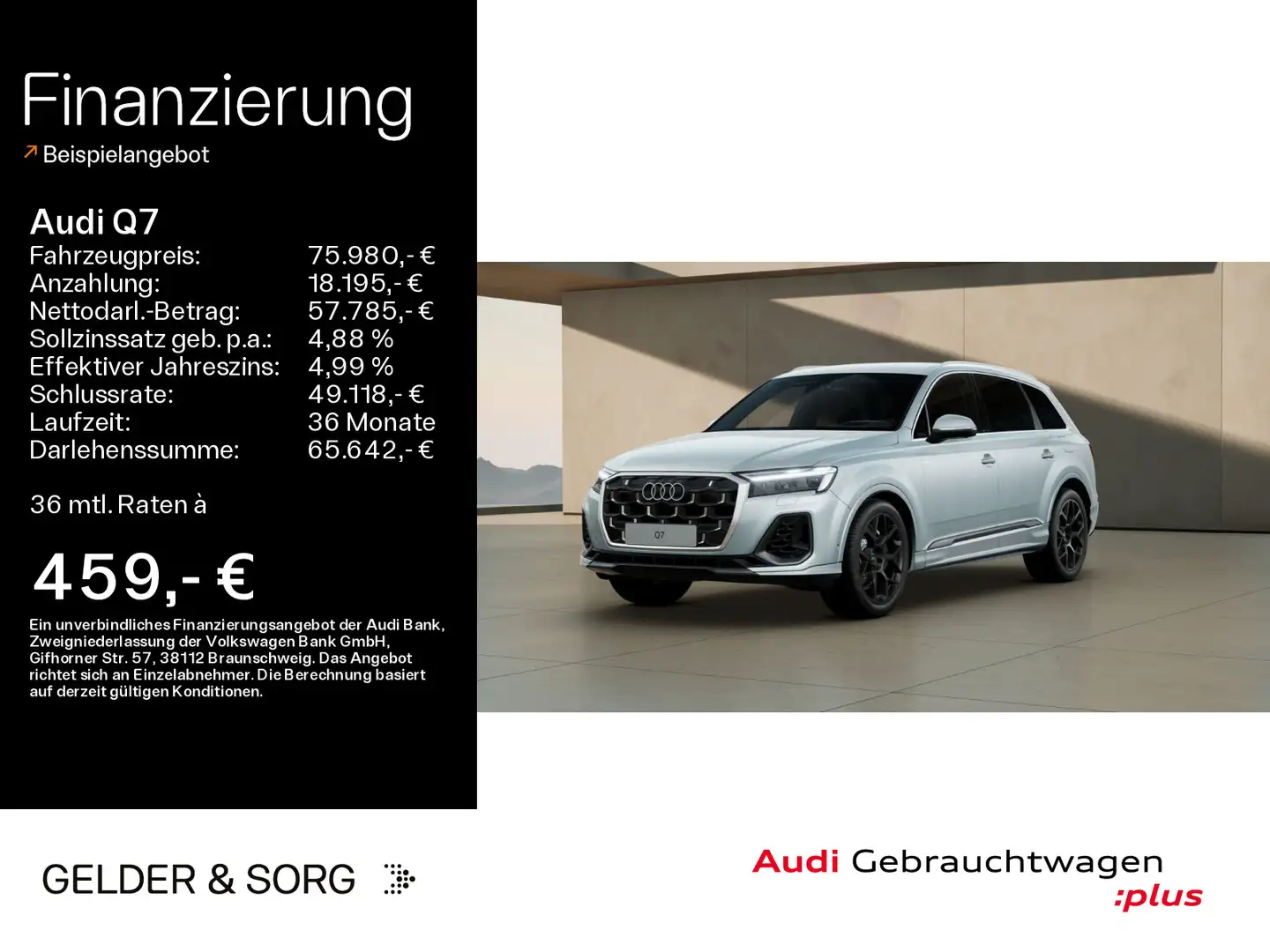 Audi Q7 55 TFSIe qu. S line Sport*Air*B&O*HuD*AHK*ACC Silber - 1