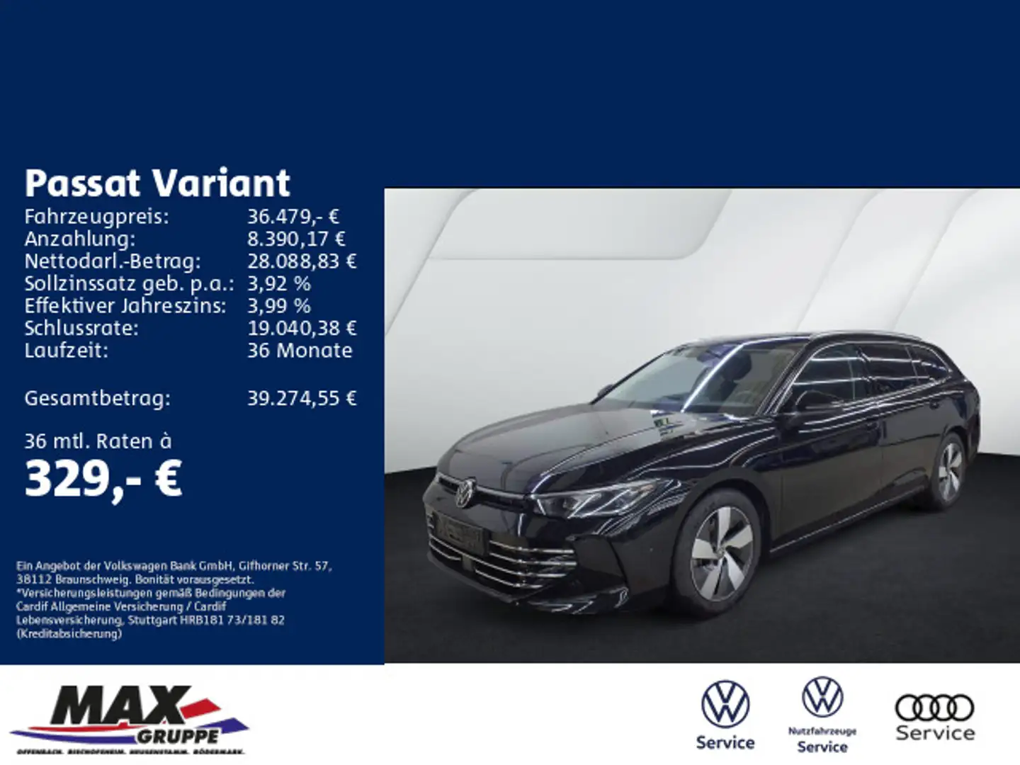 Volkswagen Passat Variant 2.0 TDI DSG ELEGANCE +AHK+KAMERA+ Schwarz - 1