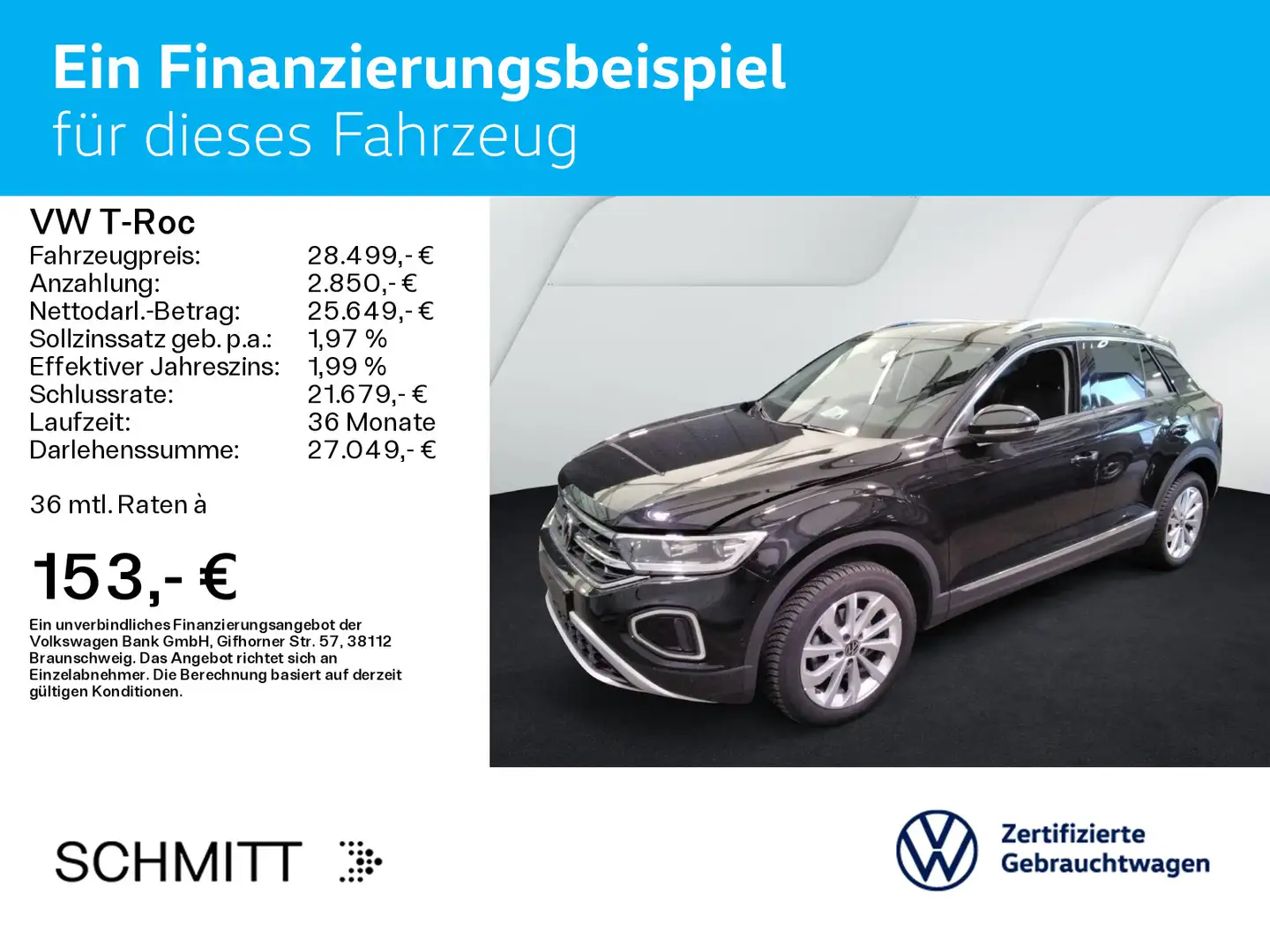 Volkswagen T-Roc T-ROC 1.5 TSI DSG STYLE*LED*AHK*NAVI*KLIMA*PDC*S Noir - 2