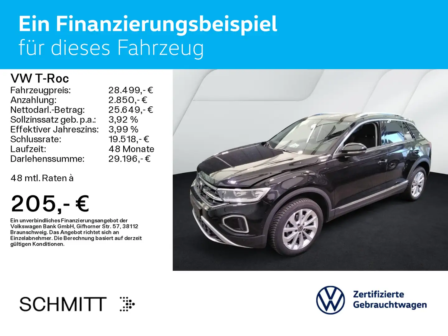 Volkswagen T-Roc T-ROC 1.5 TSI DSG STYLE*LED*AHK*NAVI*KLIMA*PDC*S Negro - 2