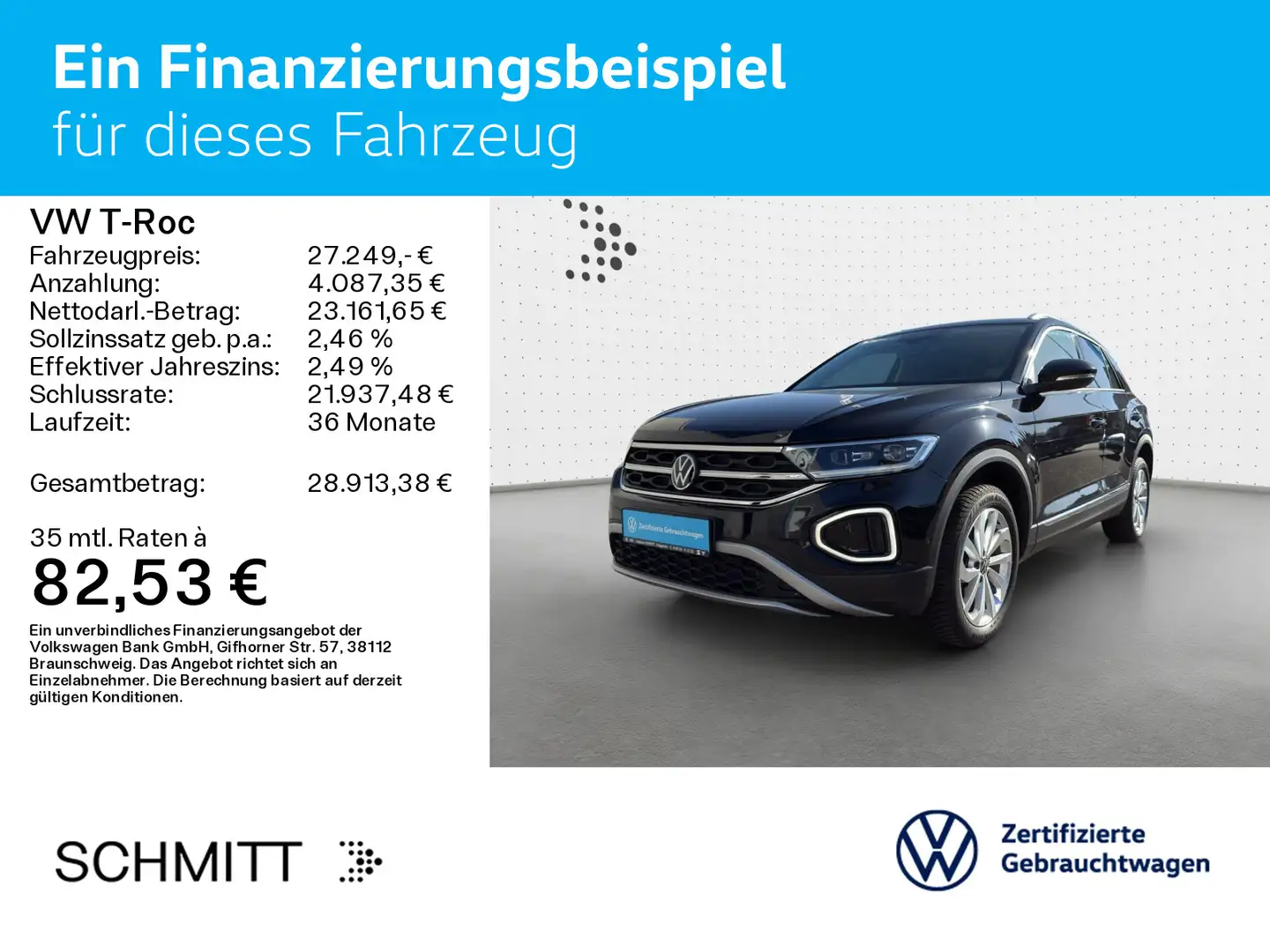 Volkswagen T-Roc T-ROC 1.5 TSI DSG STYLE*LED*AHK*NAVI*KLIMA*PDC*S Schwarz - 2
