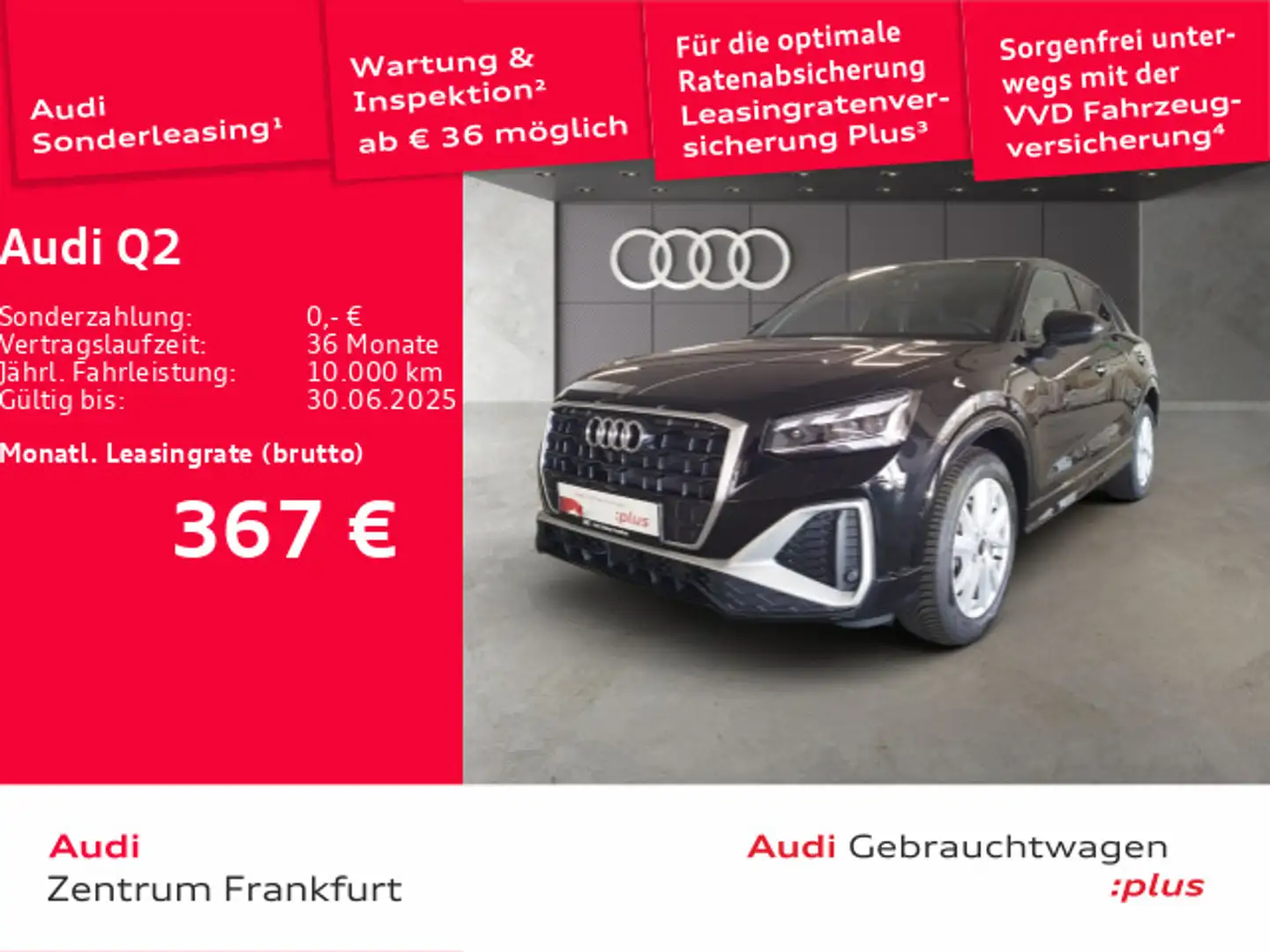 Audi Q2 30 TFSI S line MatrixLED AHK Leder Schwarz - 1