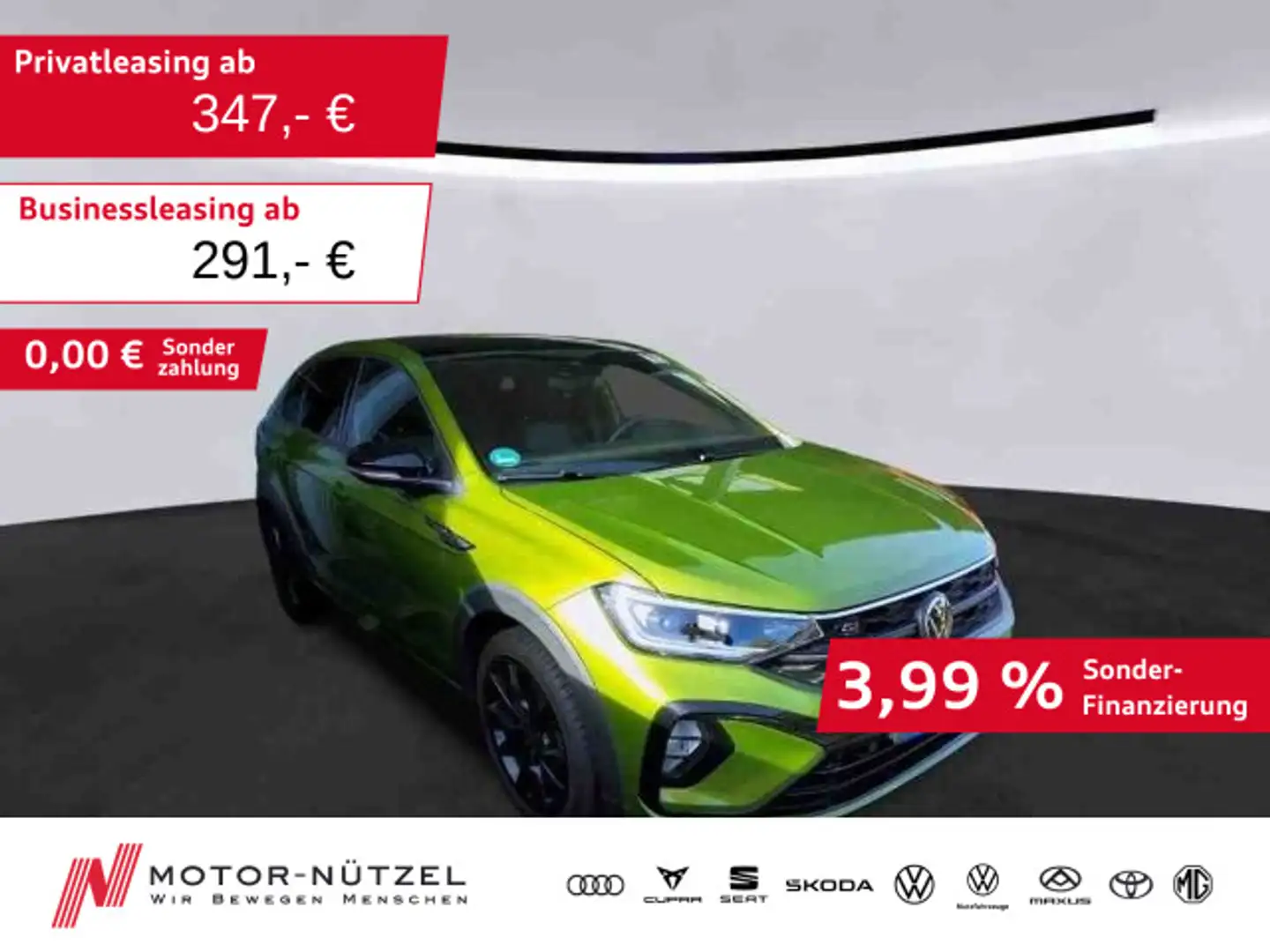 Volkswagen Taigo 1.5 TSI DSG R-LINE MATRIX+NAVI+PANO+BEATS Grün - 1