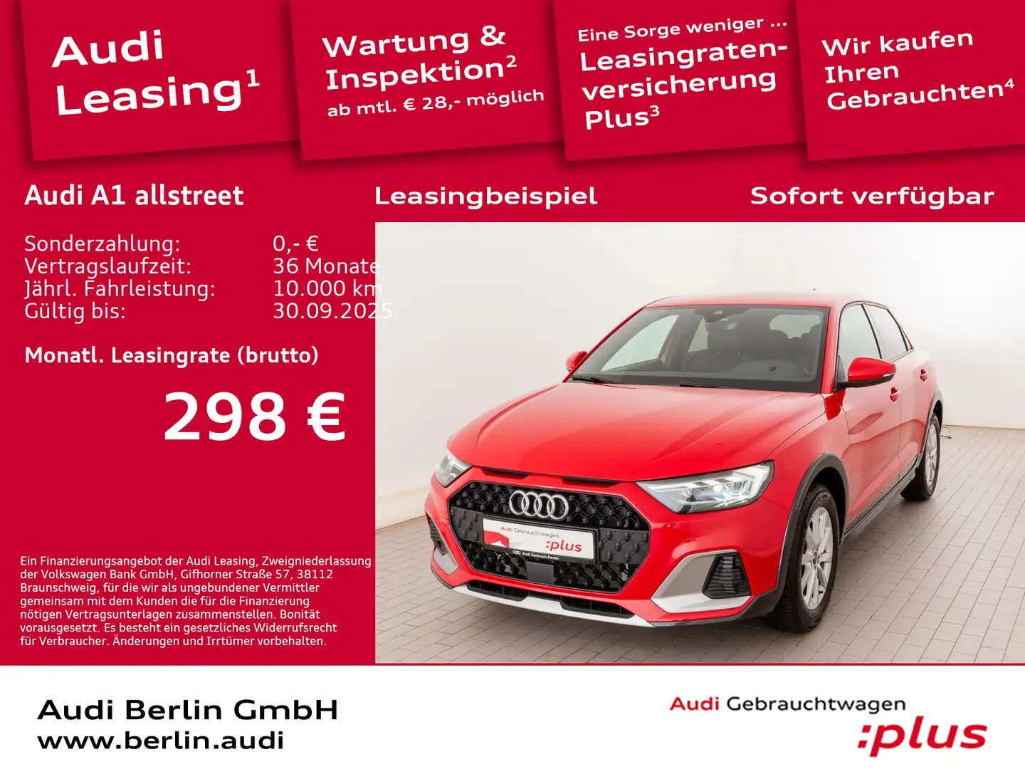 Audi A1 30 TFSI S tr. LED PDC NAVI VIRTUAL Rot - 1