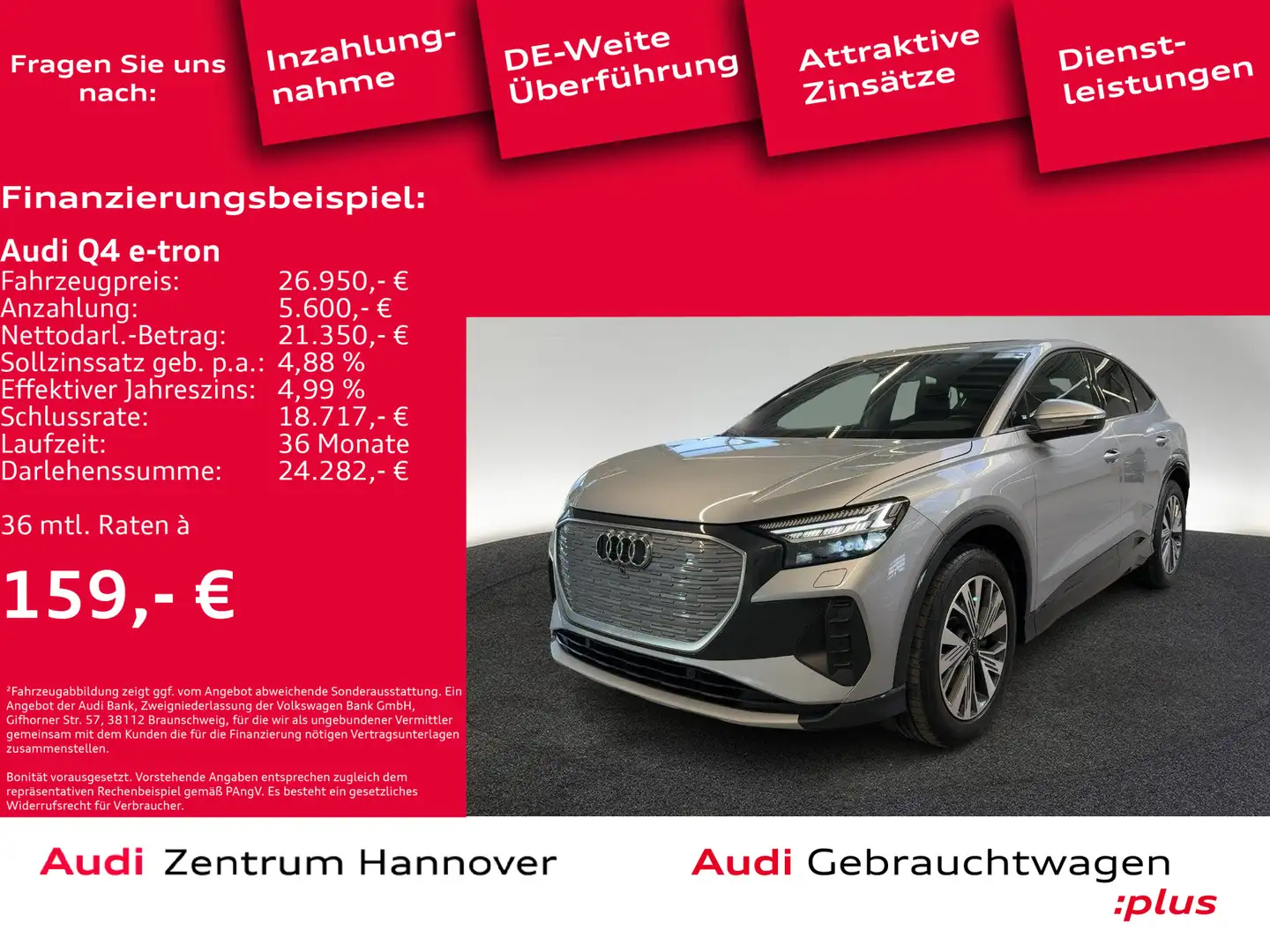 Audi Q4 e-tron Sportback 35 Matrix Pano ACC Kamera Stříbrná - 2