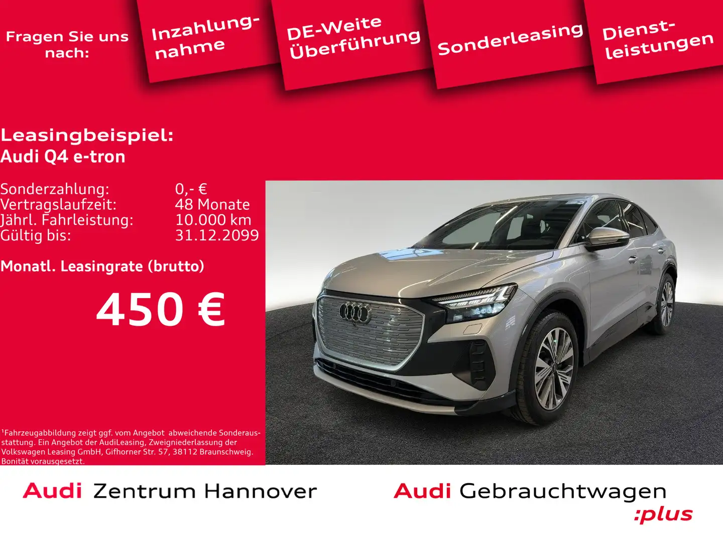 Audi Q4 e-tron Sportback 35 Matrix Pano ACC Kamera Silber - 1