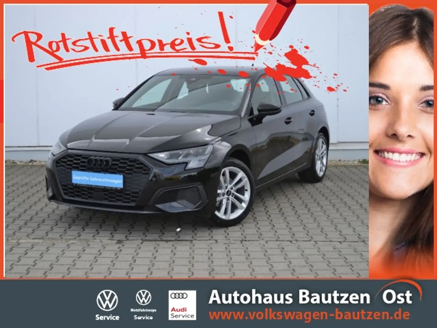 Audi A3 Sportback 35 TFSI S-tronic LED/NAVI-SOUND/AVC/RFK Schwarz - 1