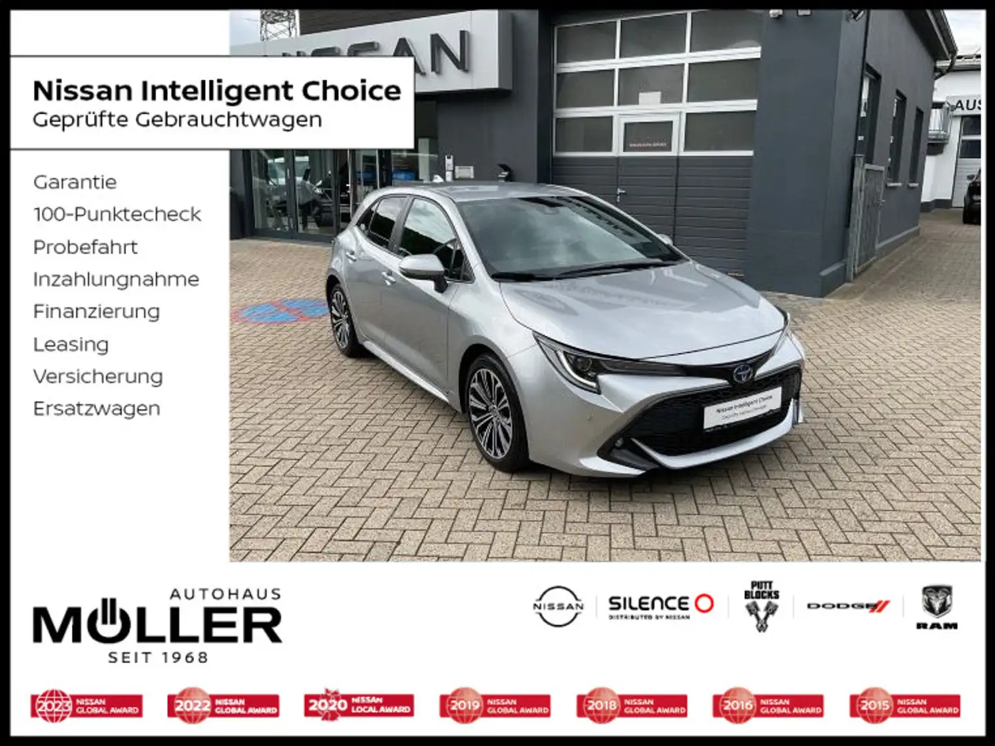Toyota Corolla 2.0 Hybrid Team D Bi-LED Technik Navi SH Argent - 1