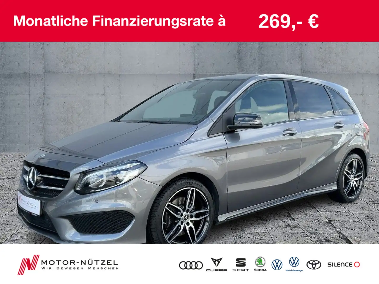 Mercedes-Benz B 220 4M AMG-LINE LED+NAV+SHZ+RFK+PLA+PDC+GRA Gris - 1