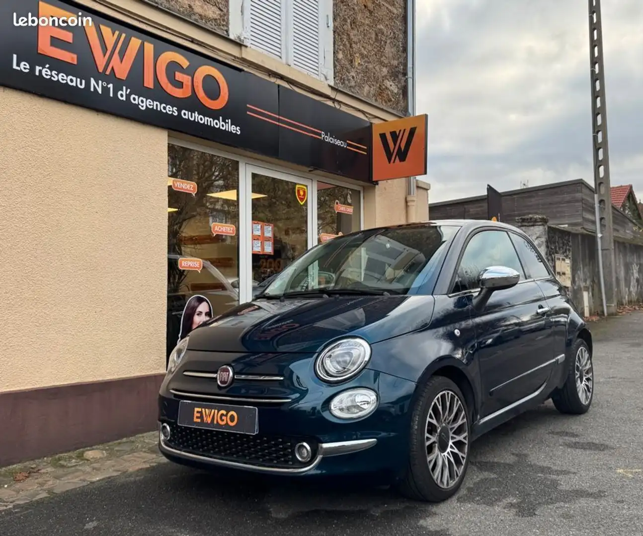 Fiat 500 0.9 twinair 85ch lounge toit ouvrant Bleu - 1