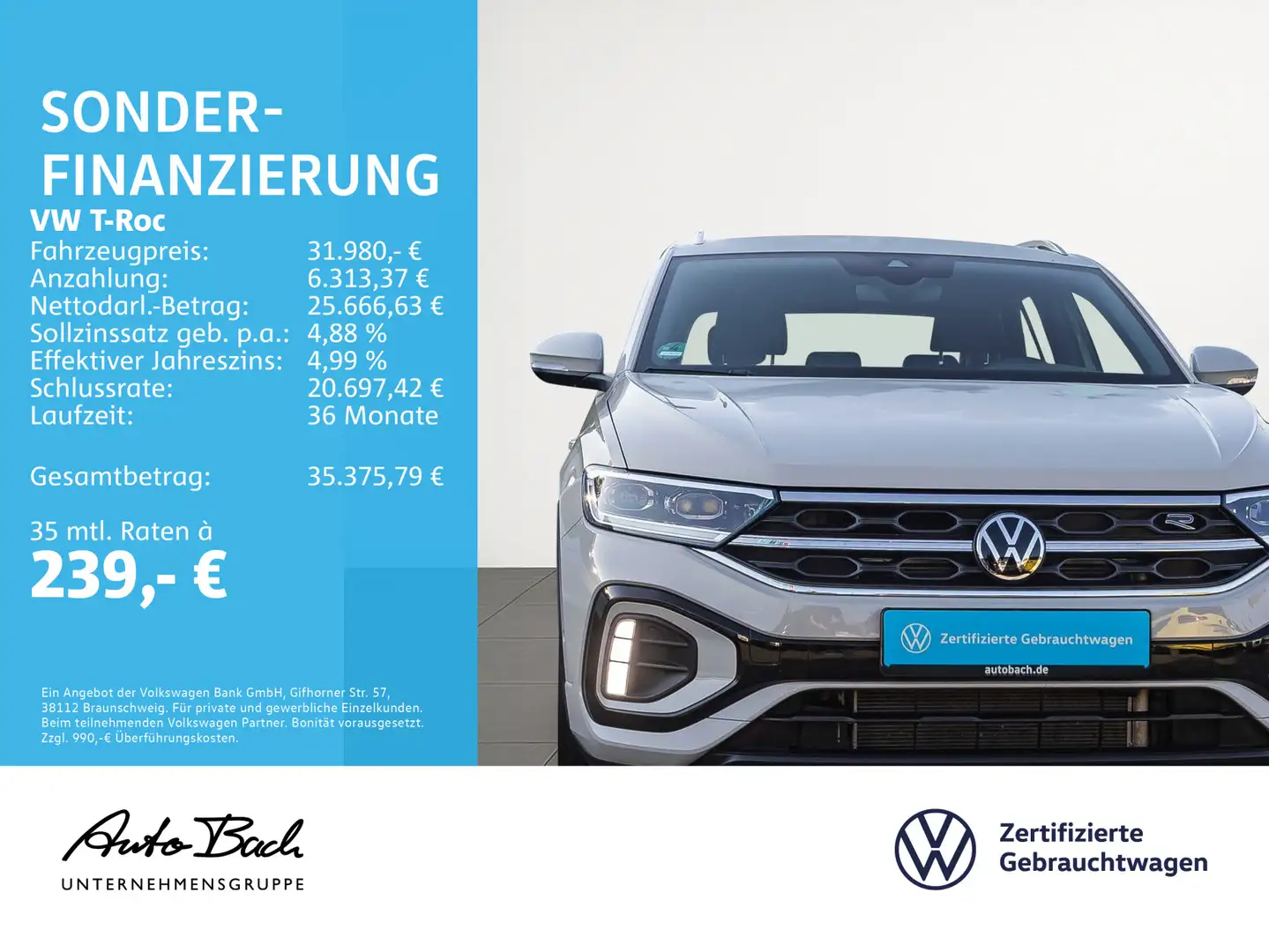 Volkswagen T-Roc 1.5 TSI "R-Line" DSG Navi LED Digital Cock Gris - 2