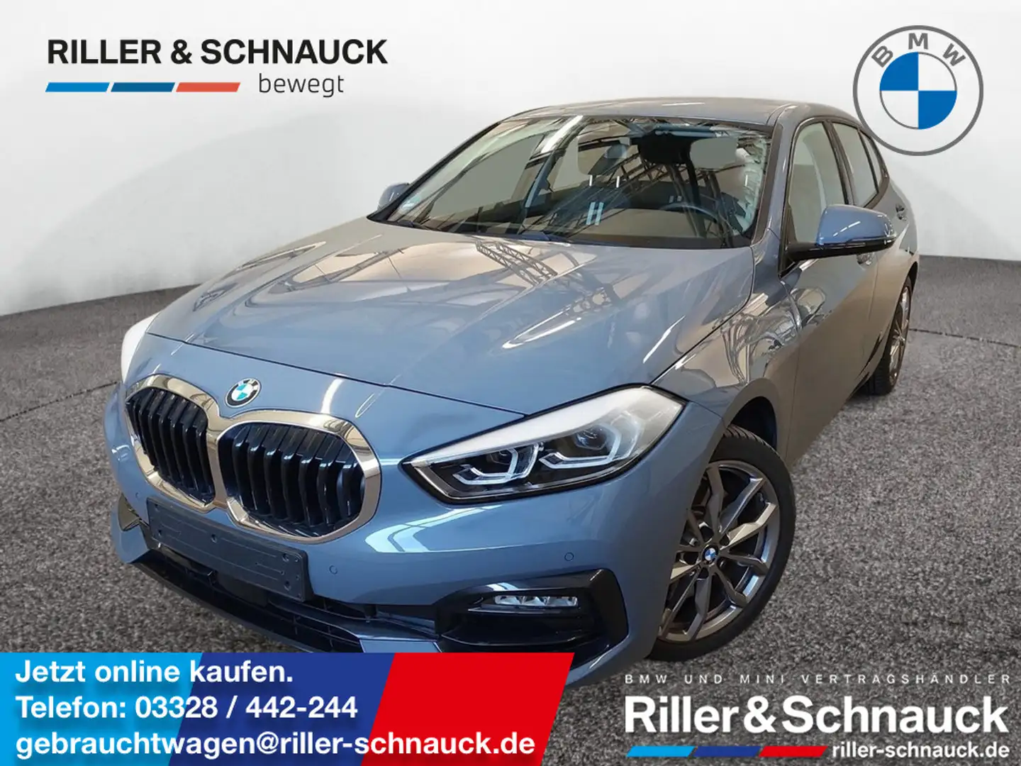 BMW 120 i Sport Line 18 ZOLL+LED+KAM+SHZG Grau - 1