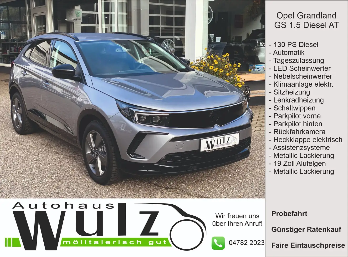 Opel Grandland 1,5 Diesel GS 8-Gang Automatik Gris - 1