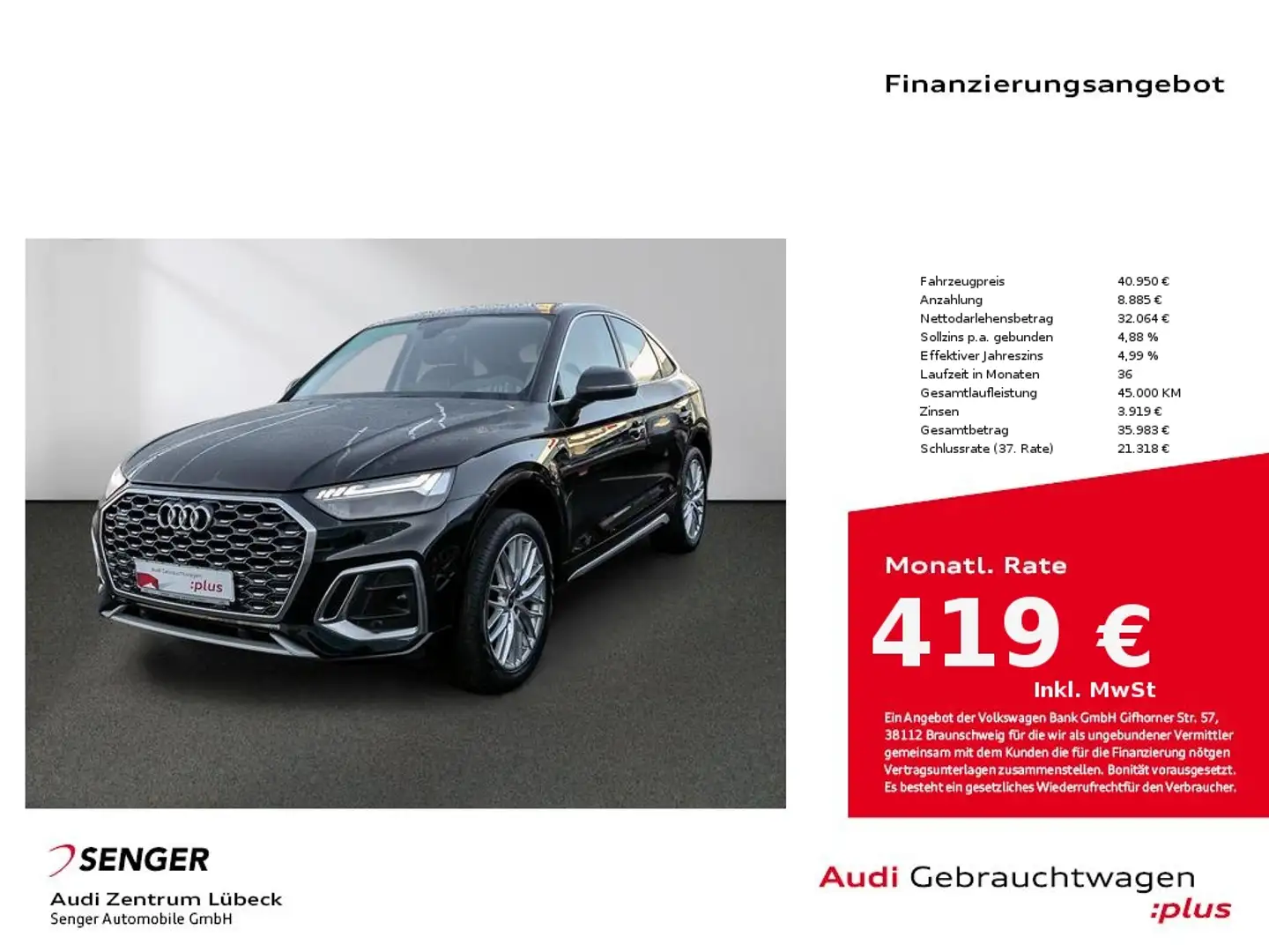 Audi Q5 Sportback 50 TFSI e quattro S line Nav Matrix Schwarz - 1