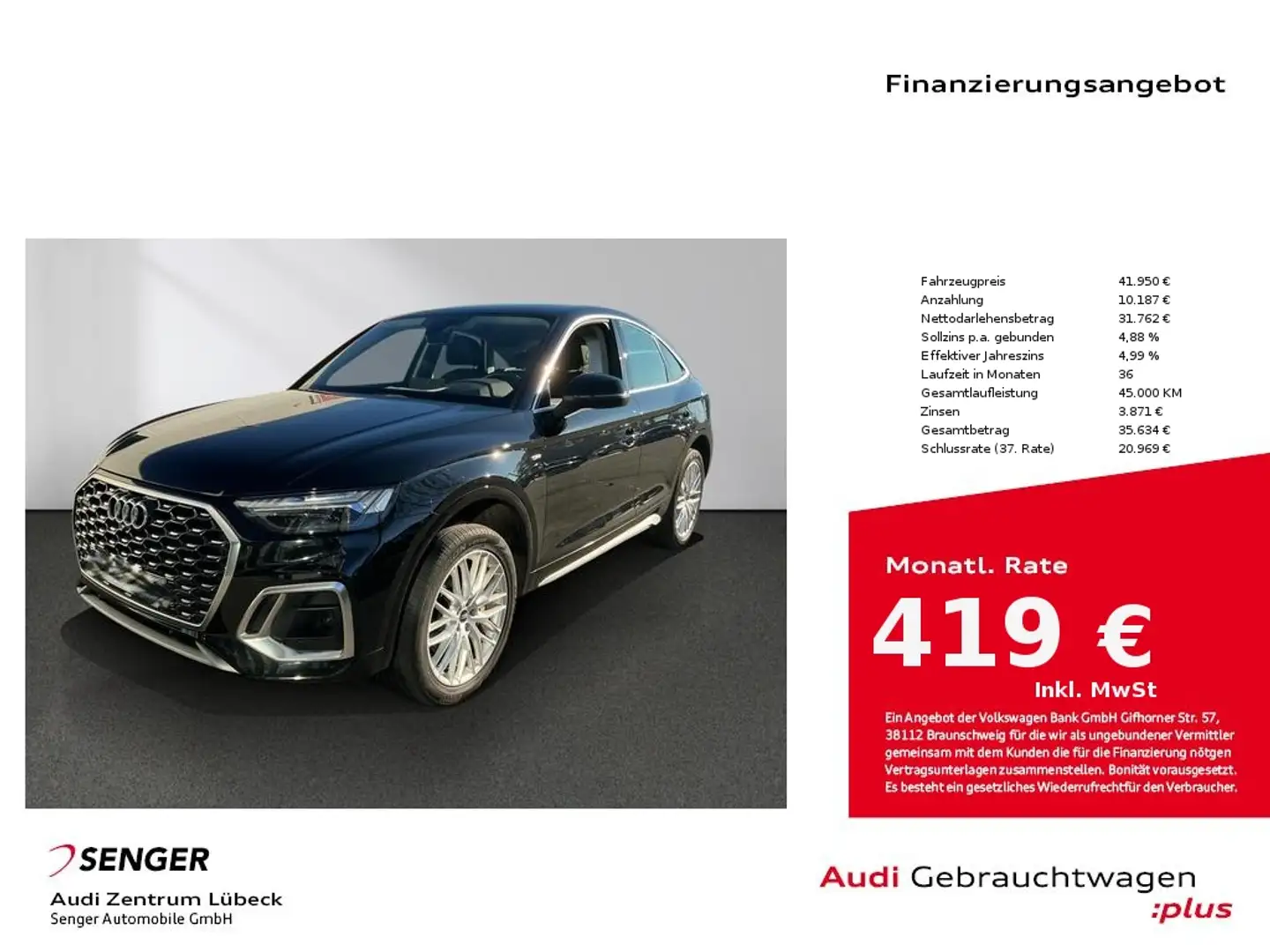 Audi Q5 Sportback 50 TFSI e quattro S line Nav Matrix Schwarz - 1