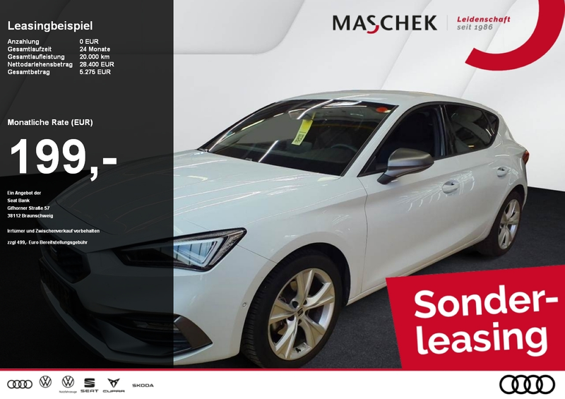 SEAT Leon FR 1.5 eTSI Sonderleasing Navi Matrix ACC