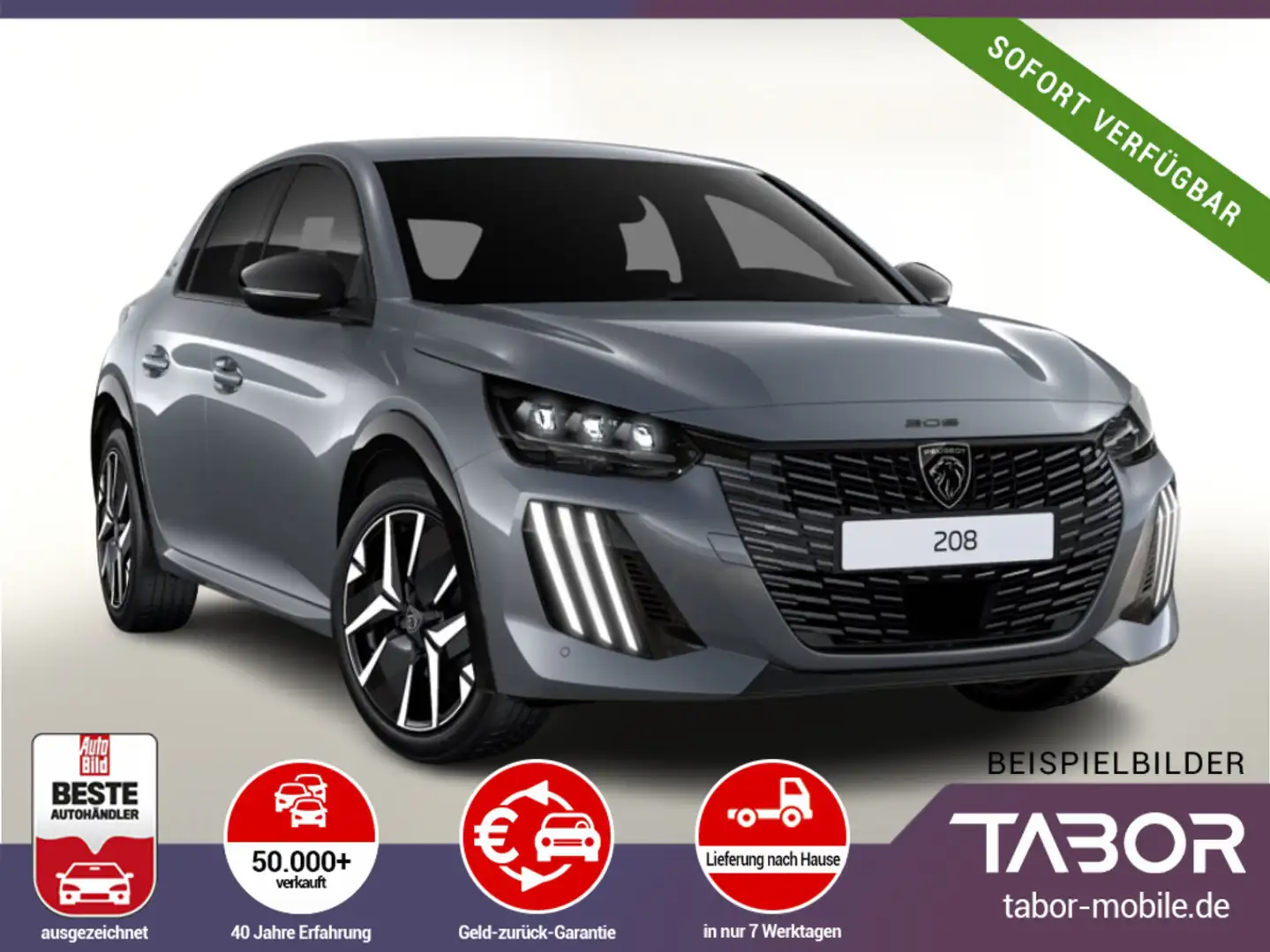 Peugeot 208 MHEV 145 GT DSC6 LED ACC Kam PDC Keyess BT Grau - 1