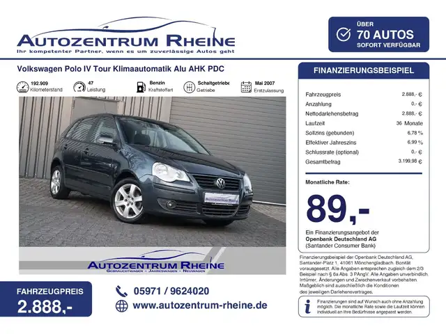 2007 Volkswagen Polo in Blue for sale