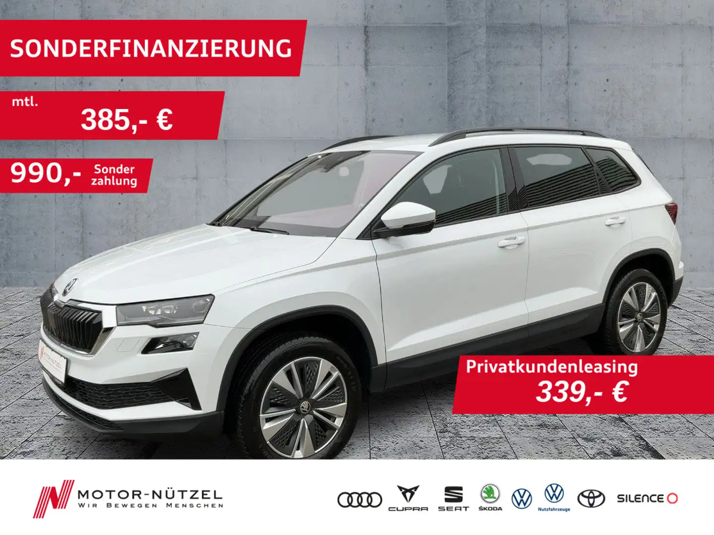 Skoda Karoq 2.0 TDI DSG 4x4 AMBITION LED+AHK+ACC+2xSHZ Weiß - 1