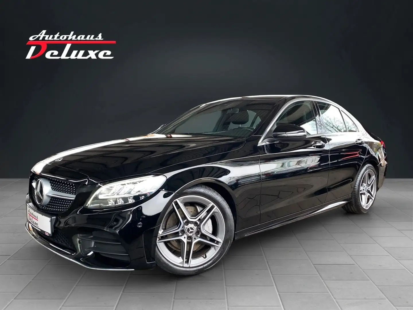 Mercedes-Benz C 200 CGI 9G AMG-LINE NAVI-KAMERA-LEDER-HIGH-P. Negro - 1