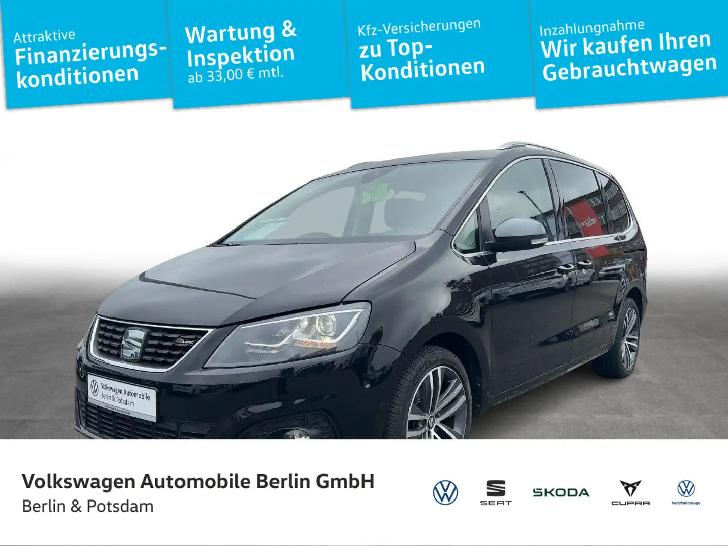 SEAT Alhambra 1.4TSI DSG FR-Line STHZG P-DACH AHK XEN Schwarz - 1