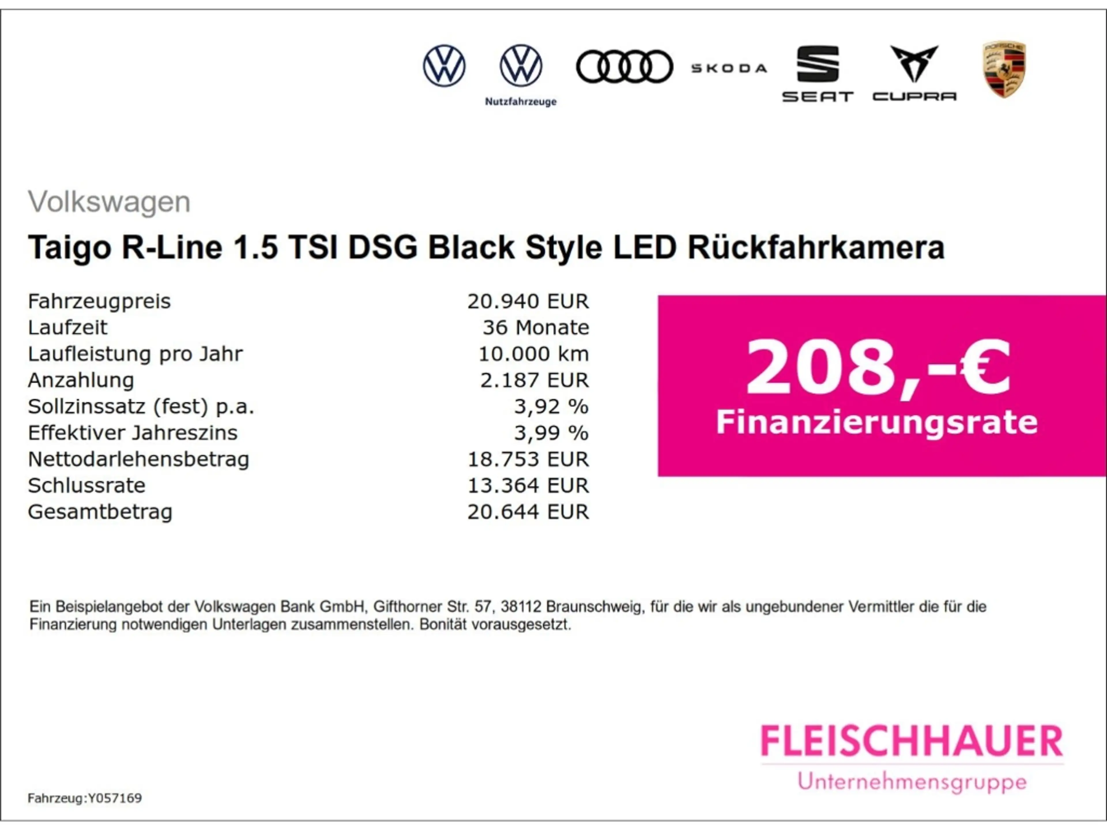 Volkswagen Taigo R-Line 1.5 TSI DSG Black Style LED Rückfahrkamera — photo 3