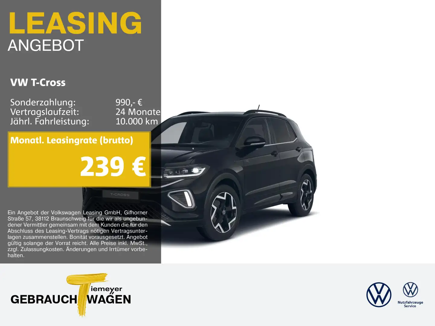 Volkswagen T-Cross 1.5 TSI DSG R-LINE IQ.DRIVE KAMERA AHK Schwarz - 1