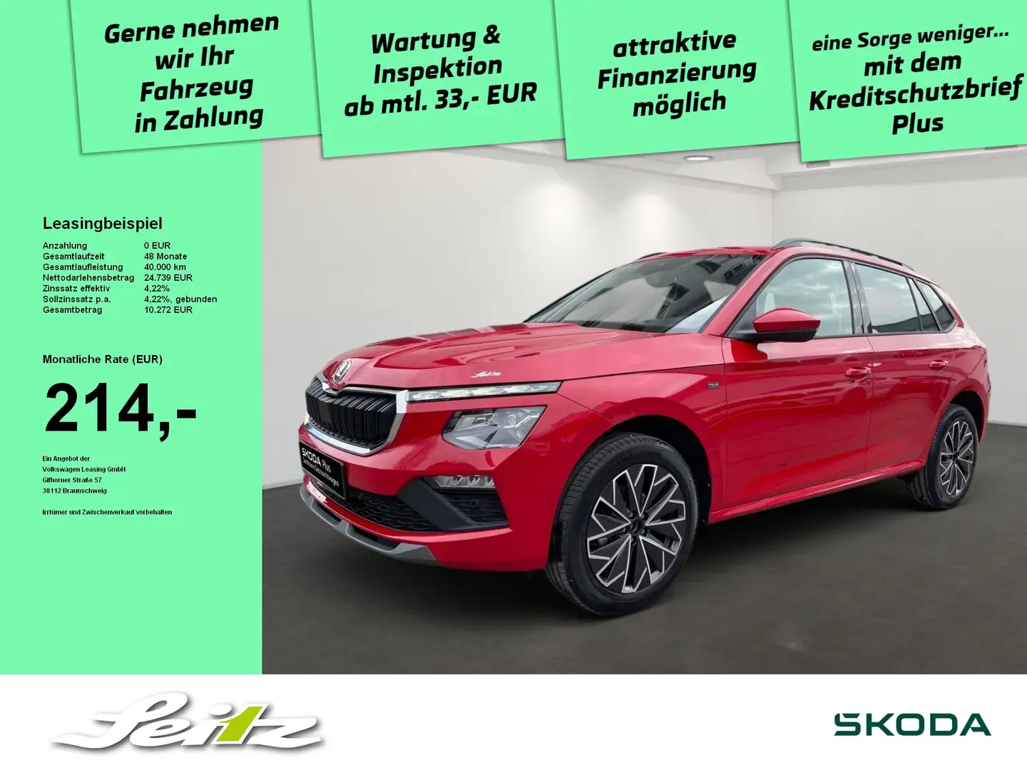 Skoda Kamiq 1.0 TSI Selection *AHK*MATRIX*KAMERA* Rot - 1