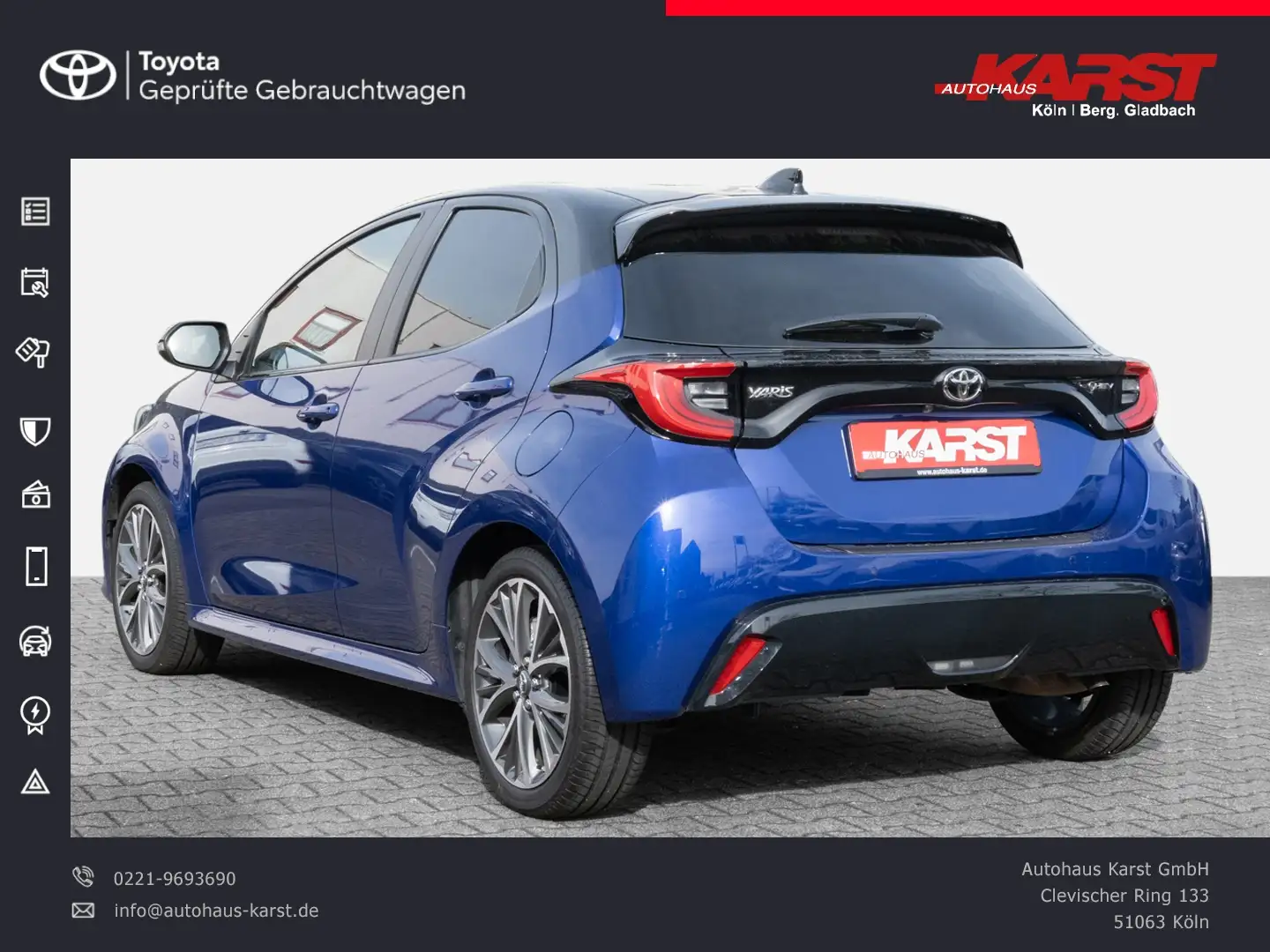 Toyota Yaris - 1.5 l. 130 PS Style Plus SHZ,PDC;NAV Blauw - 2