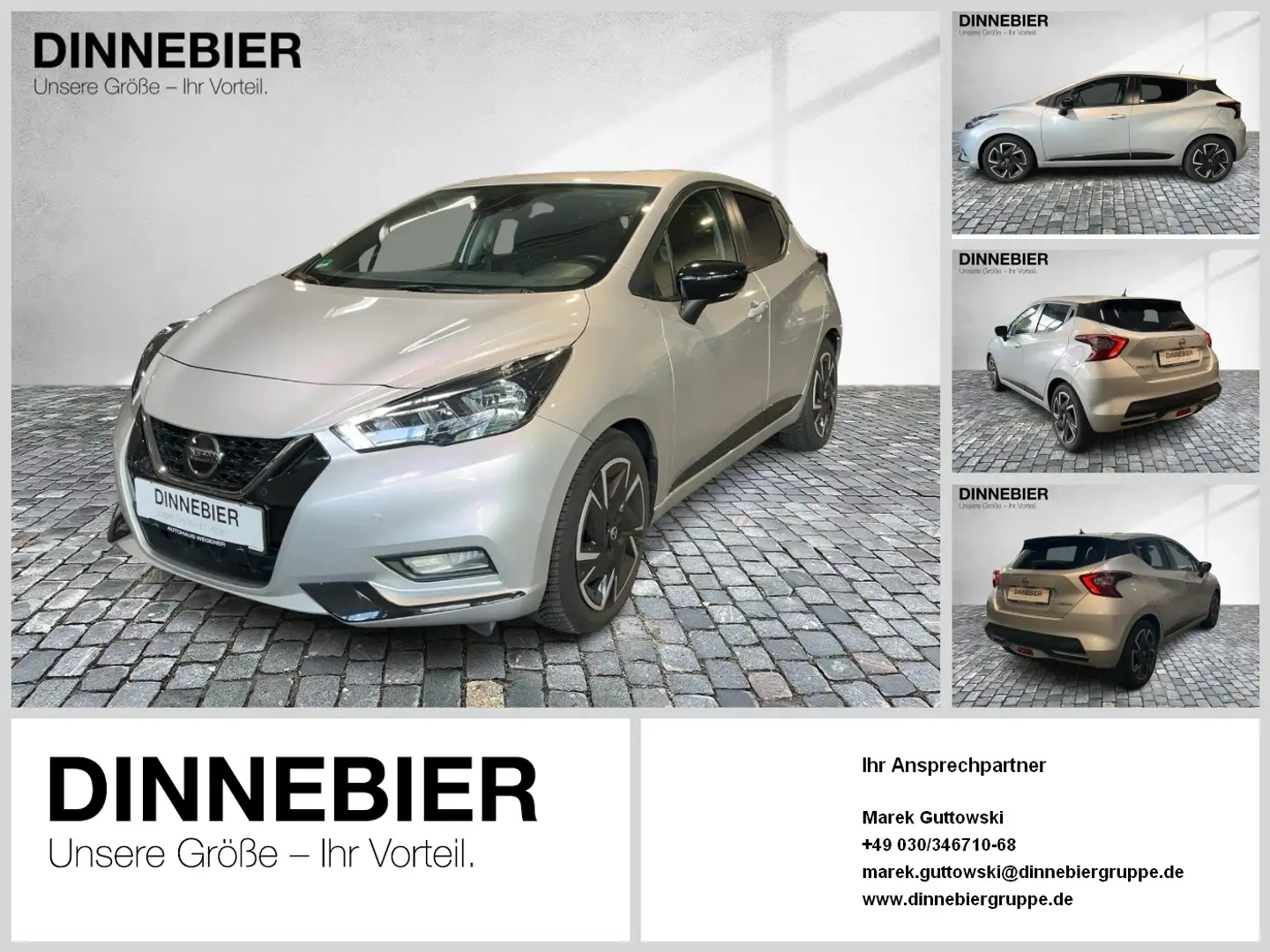 Nissan Micra CAM DynLicht NAVI PDC Argent - 1