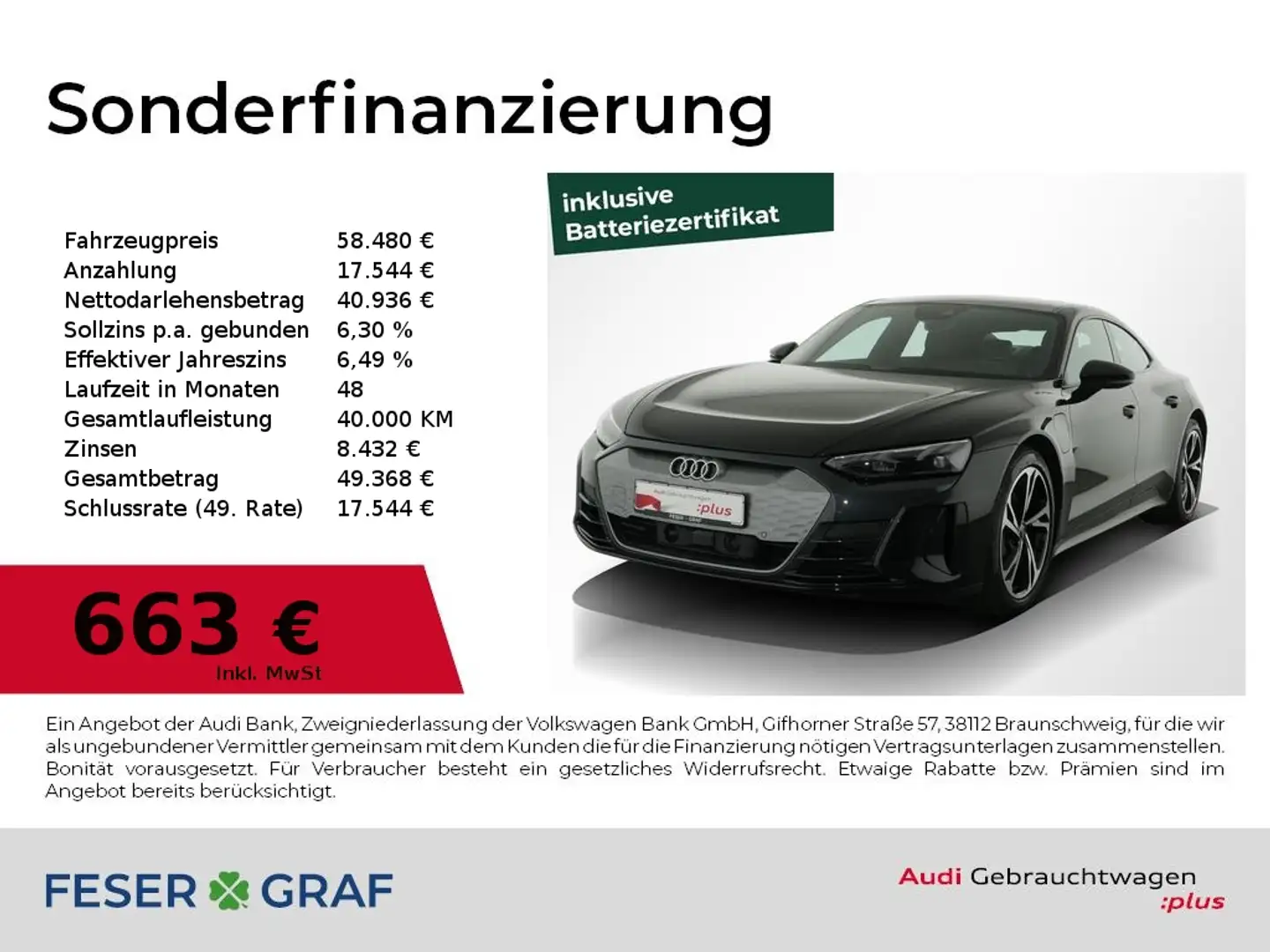 Audi e-tron GT qu Pano,Navi,LED,B&O,Leder Schwarz - 1