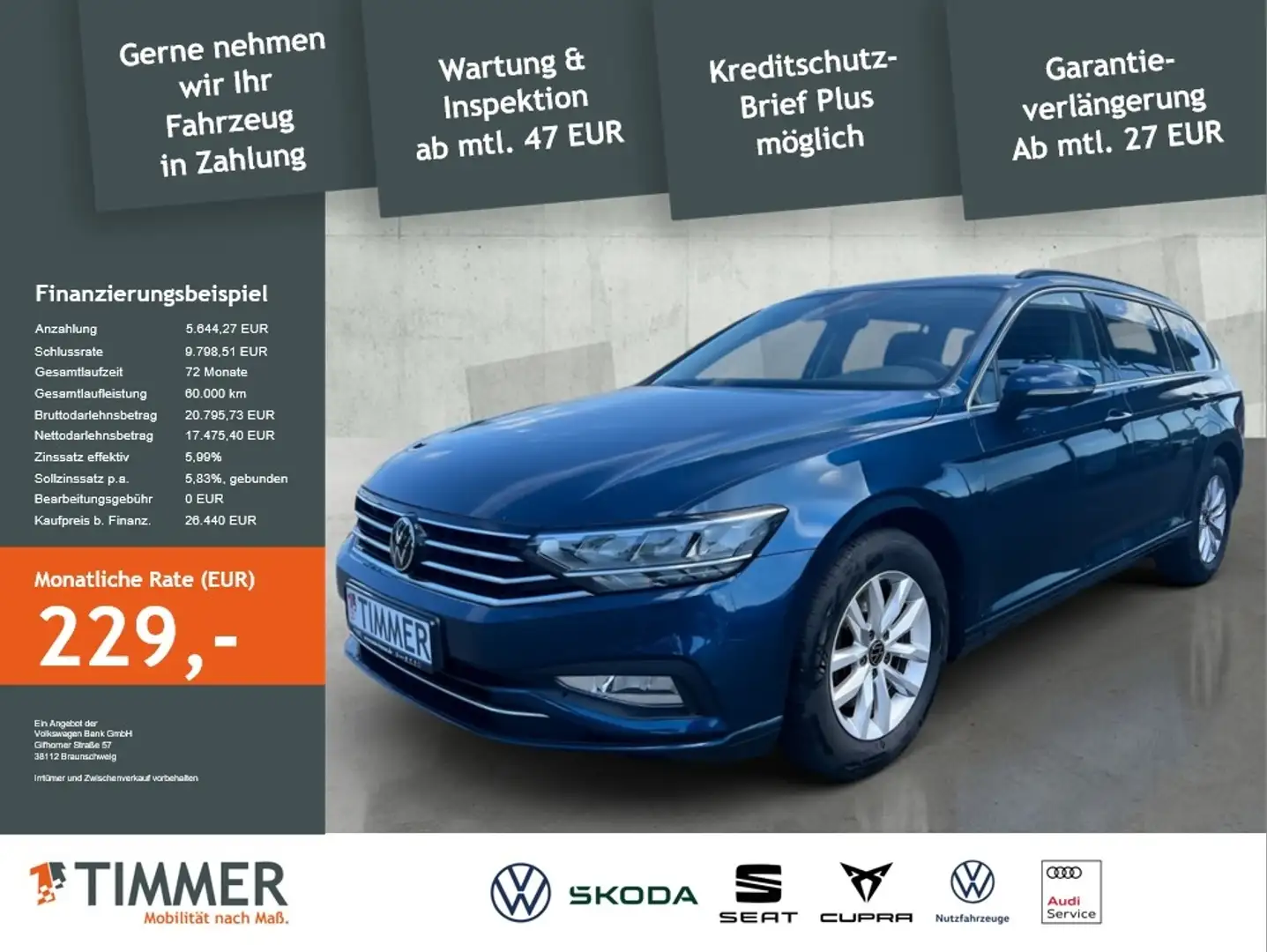 Volkswagen Passat Variant 2.0 TDI DSG BUSINESS *AHK *TRAVEL *LED *RKAM * Bleu - 2