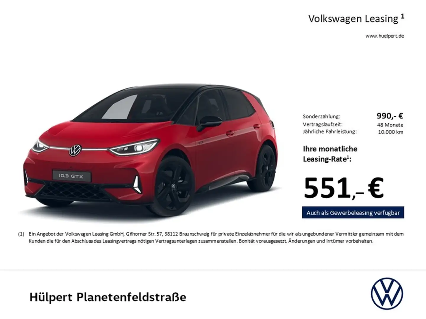 Volkswagen ID.3 GTX PERFORMANCE WÄRMEPUMPE PANO 360CAM LM20 Rot - 2