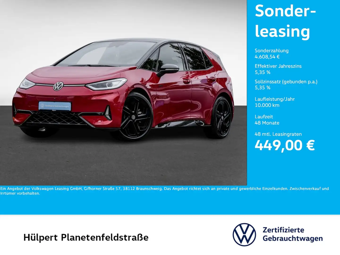 Volkswagen ID.3 GTX PERFORMANCE WÄRMEPUMPE PANO 360CAM LM20 Piros - 1