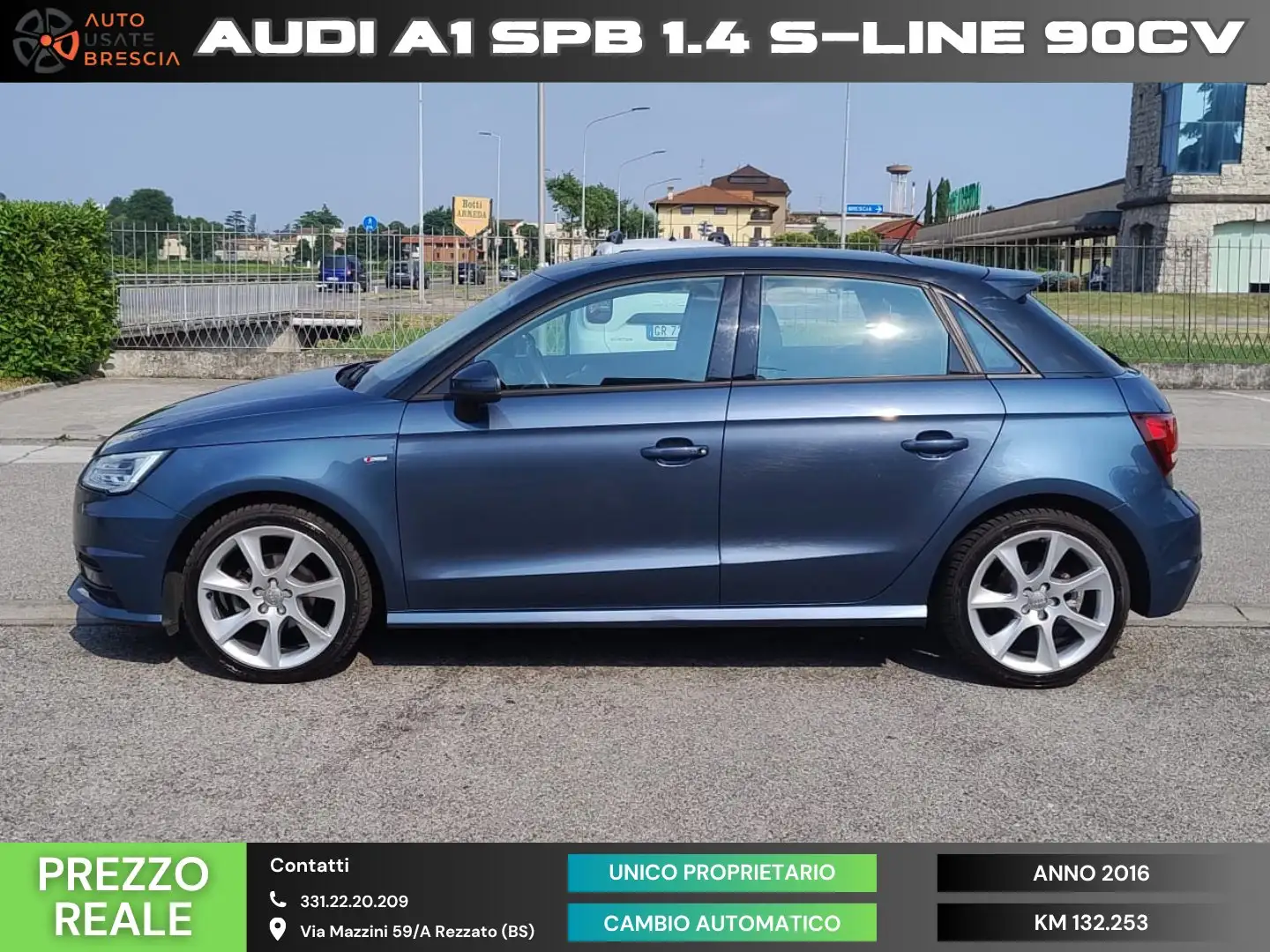 Audi A1 SPB 1.4 TDI 90 CV S tronic S-LINE *Unico Prop.* Blu/Azzurro - 2