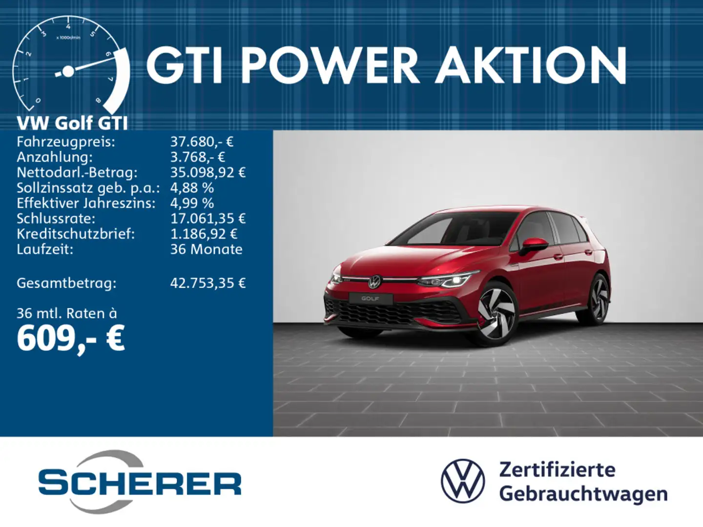 Volkswagen Golf GTI Golf VIII GTI Clubsport *Navi*ACC*Kamera* Rot - 1